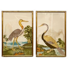 Italian modern Tapestries on fabric of bids from Bestiarium by Aloys Zötl, 1970s