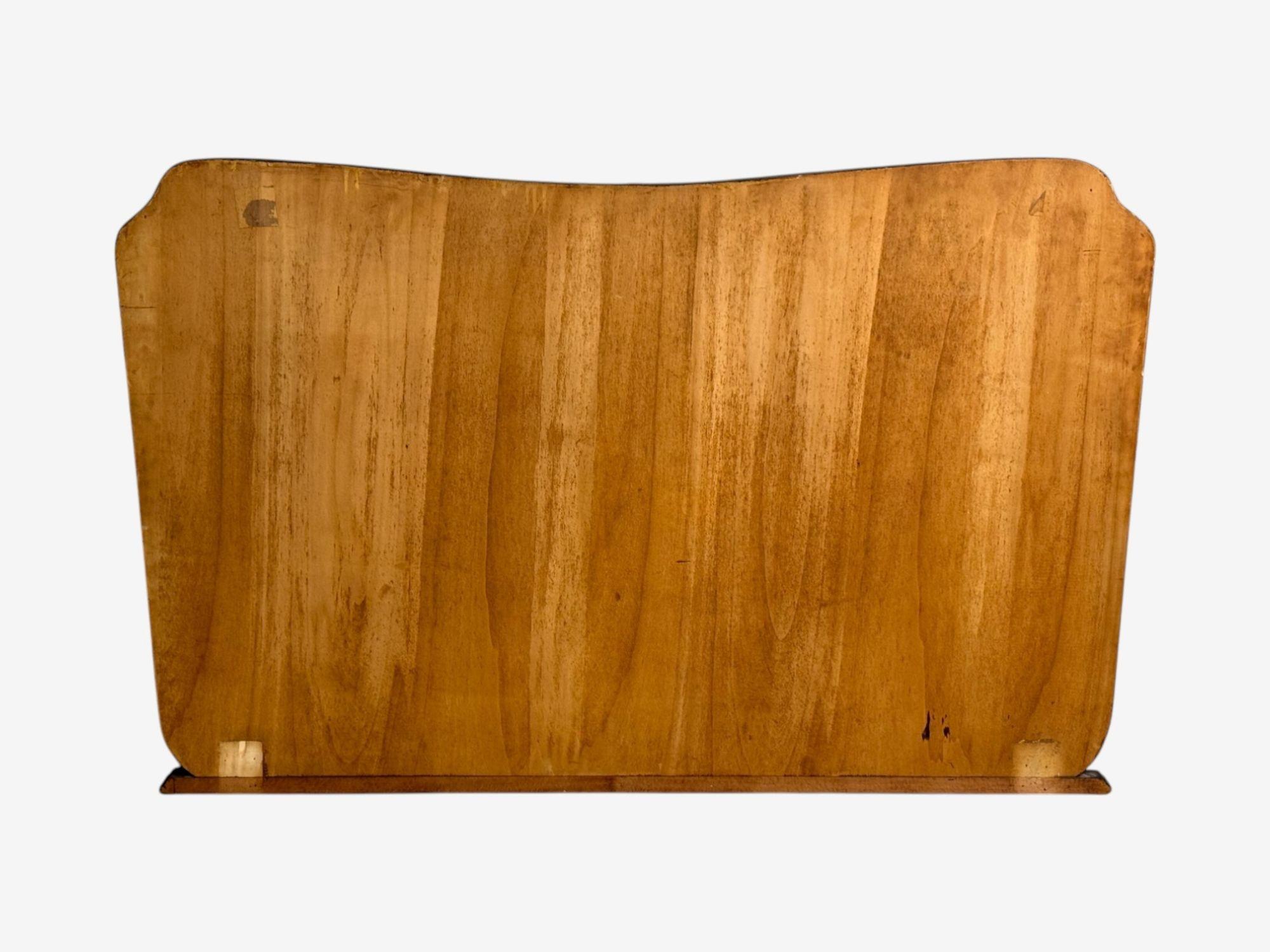 Espejo de pared moderno italiano, teca, cristal, latón, Italia, años 40 en venta 4