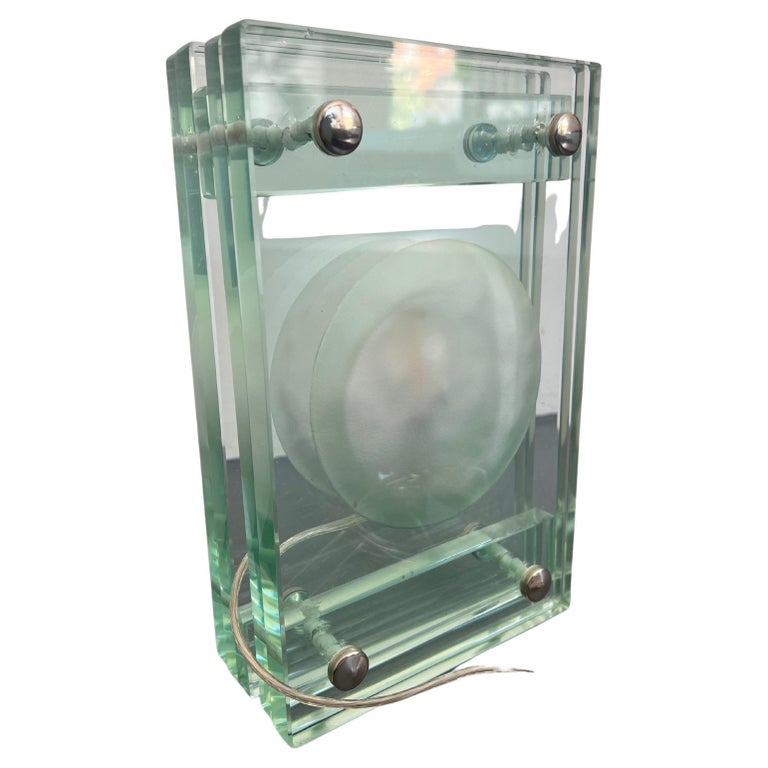 Italian Modern Thick Glass Table Lamp from 70s For Sale at 1stDibs