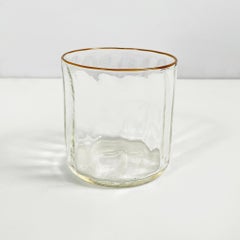 Italian modern transparent and yellow glass glasses by Venini, 1990s