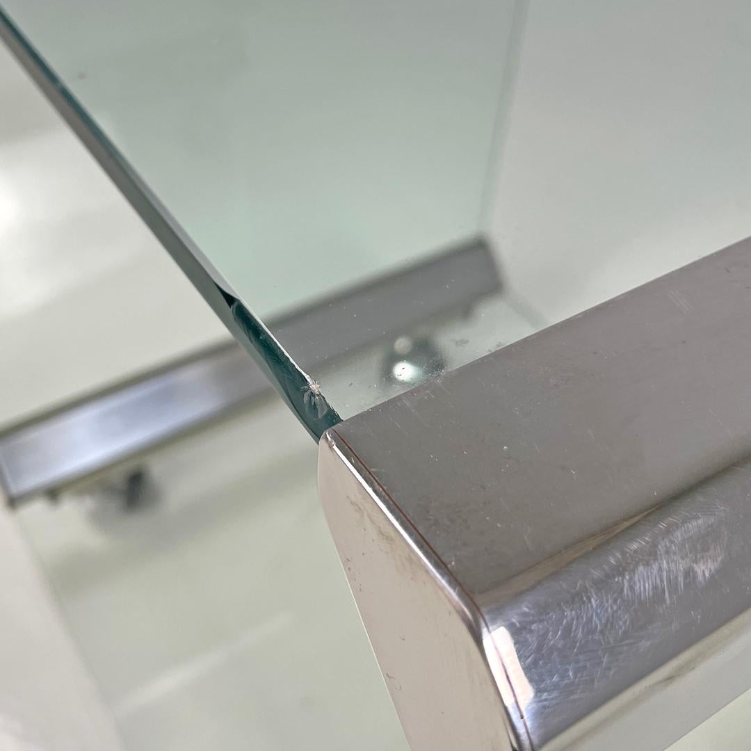 Italian modern transparent glass cart Pierangelo Gallotti Gallotti&Radice, 1980s 8