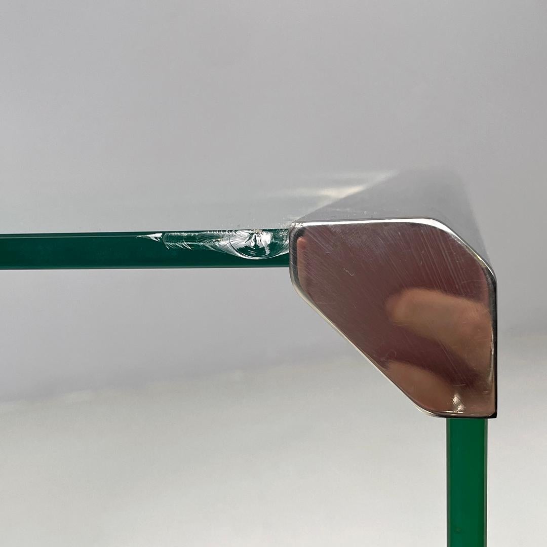 Italian modern transparent glass cart Pierangelo Gallotti Gallotti&Radice, 1980s 9