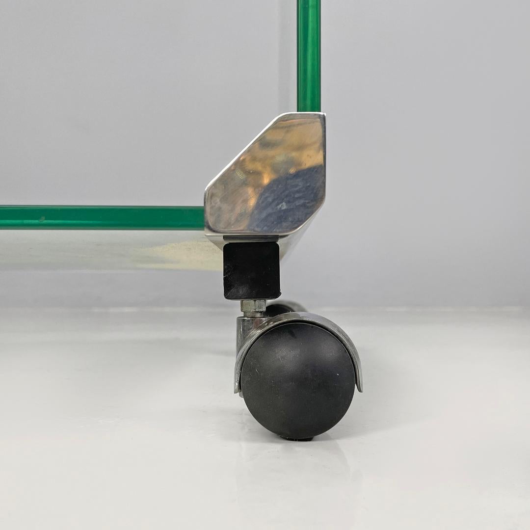 Italian modern transparent glass cart Pierangelo Gallotti Gallotti&Radice, 1980s 13