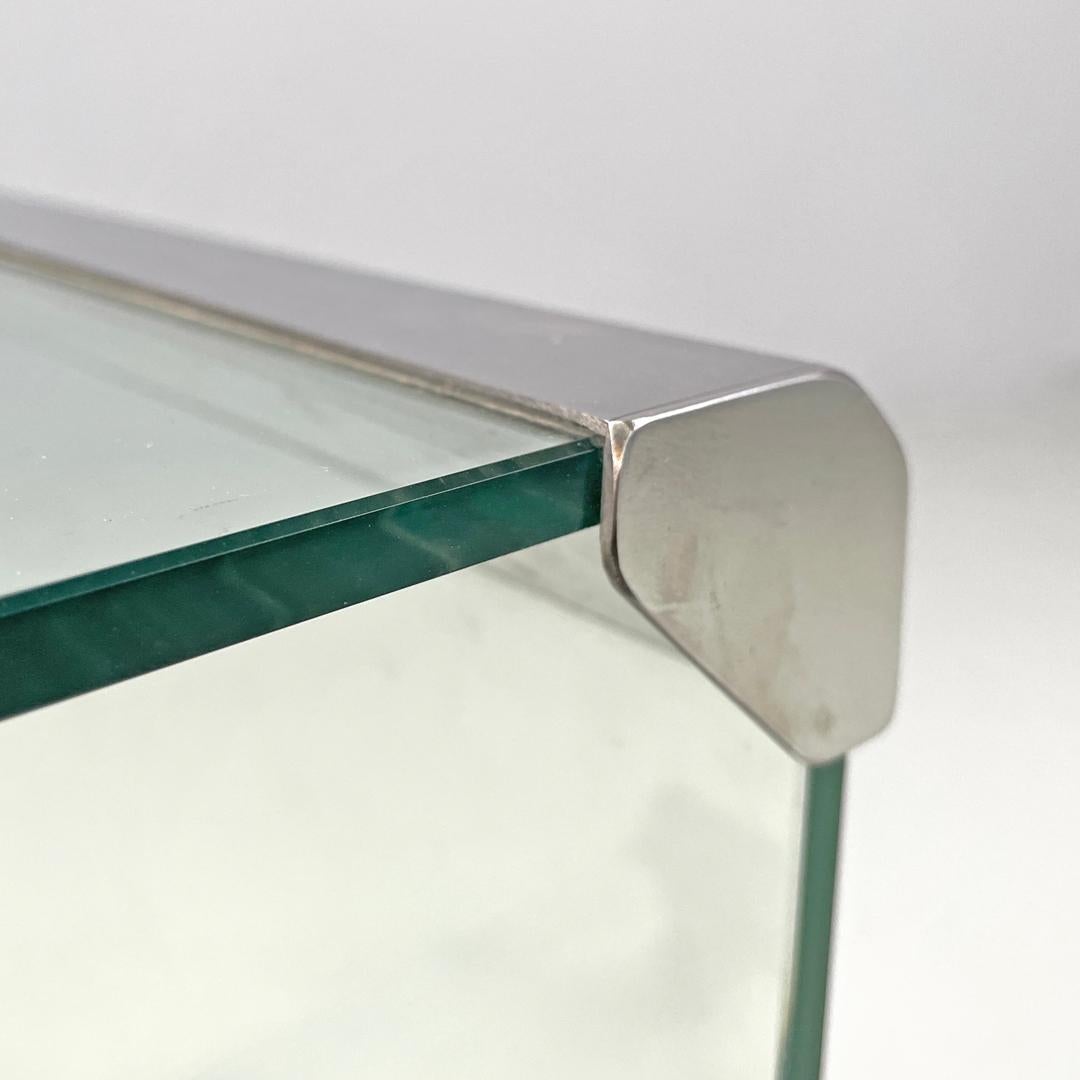 Italian modern transparent glass cart Pierangelo Gallotti Gallotti&Radice, 1980s 3