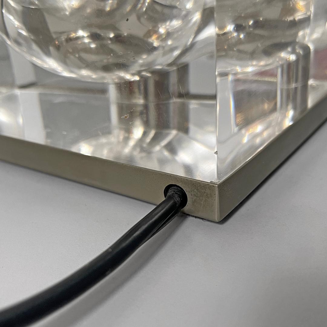 Italian modern trasparent plexiglass rectangular table lamp, 1970s For ...
