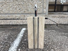 Italian Modern Travertine And Chrome Lamp By Romeo Rega
