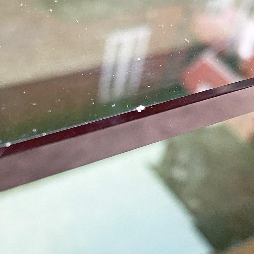 Italian modern travertine and smoked glass consolle, 1970s 7