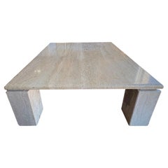 Italian Modern Travertine Cocktail Table