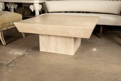 Italian Modern Travertine Coffee Table Attributed To Angelo Mangiarotti