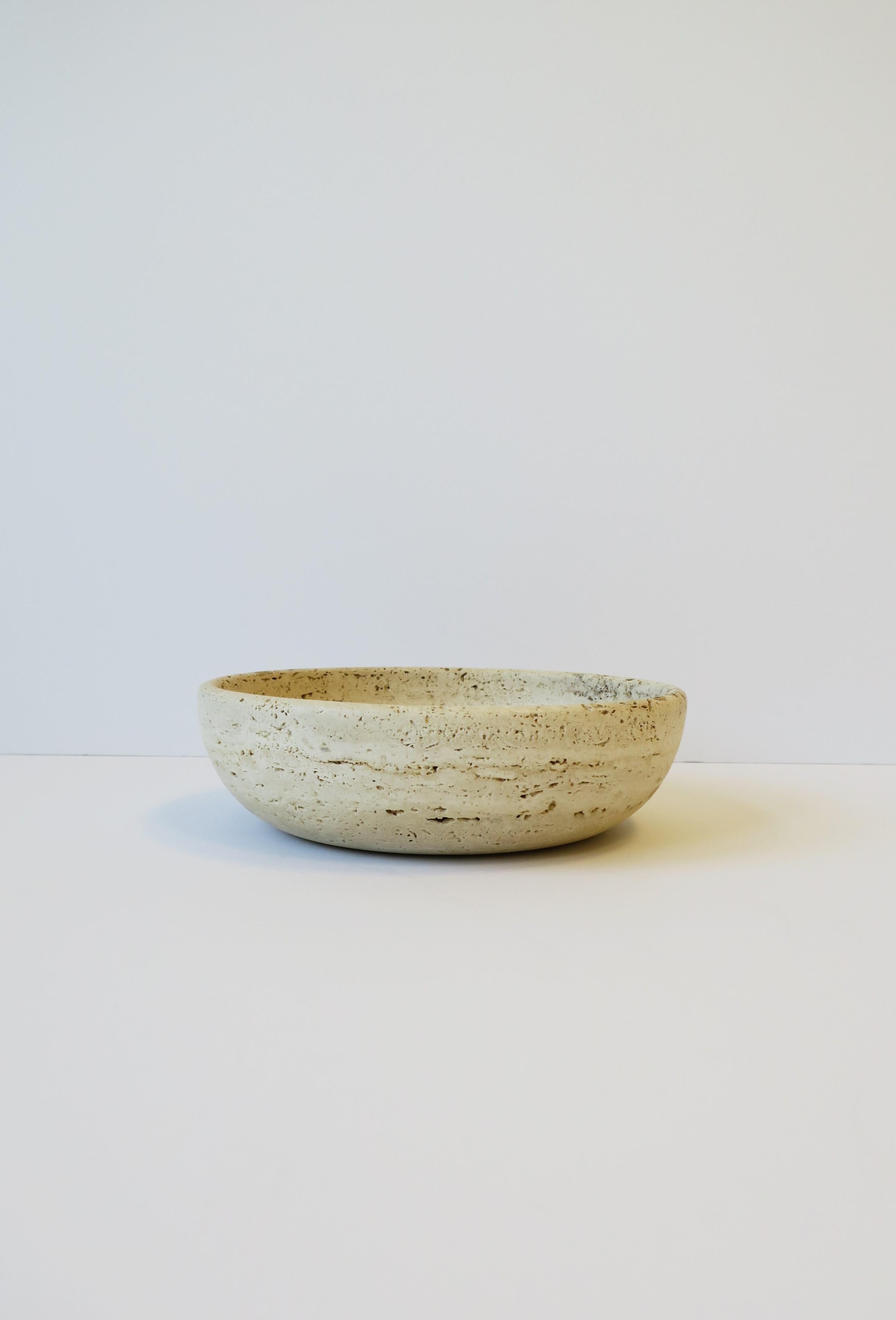 Italian Travertine Marble Bowl, Italy 1970s For Sale 5