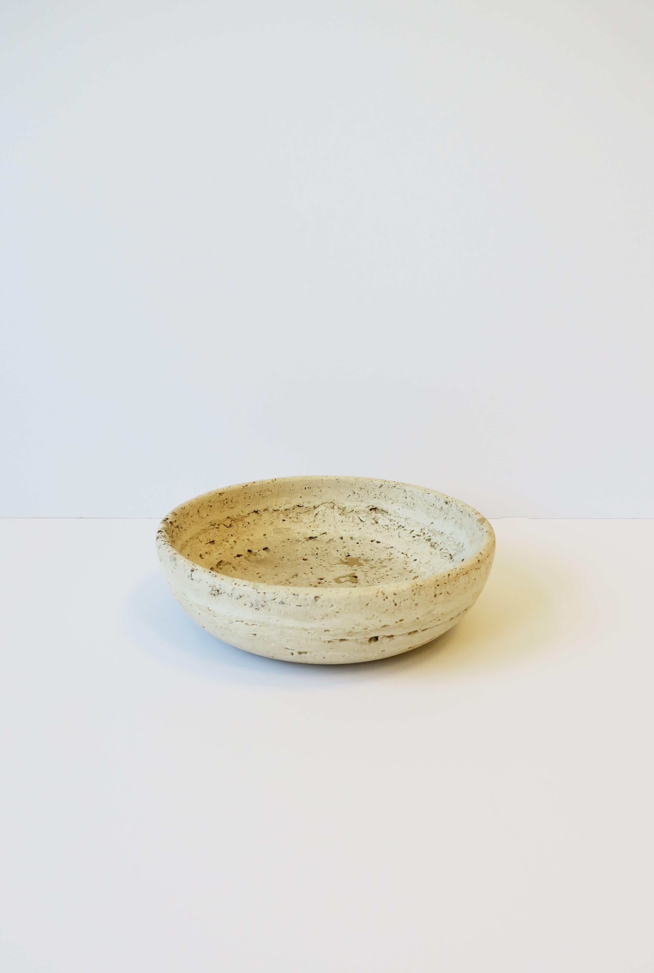Modern Italian Travertine Marble Bowl, Italy 1970s For Sale