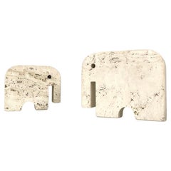 Italian modern travertine sculptures by Enzo Mari for Fratelli Mannelli, 1970s