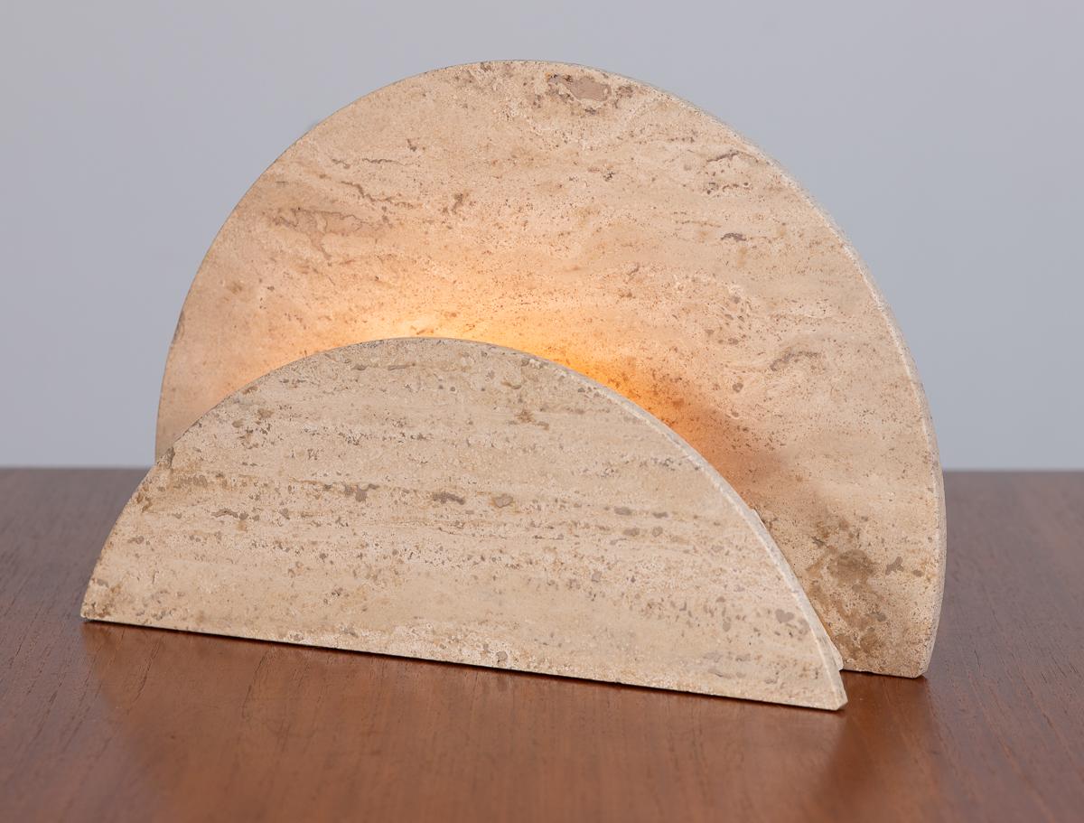 Italian Modern Travertine Table Lamp by Piero Passeri For Sale 1