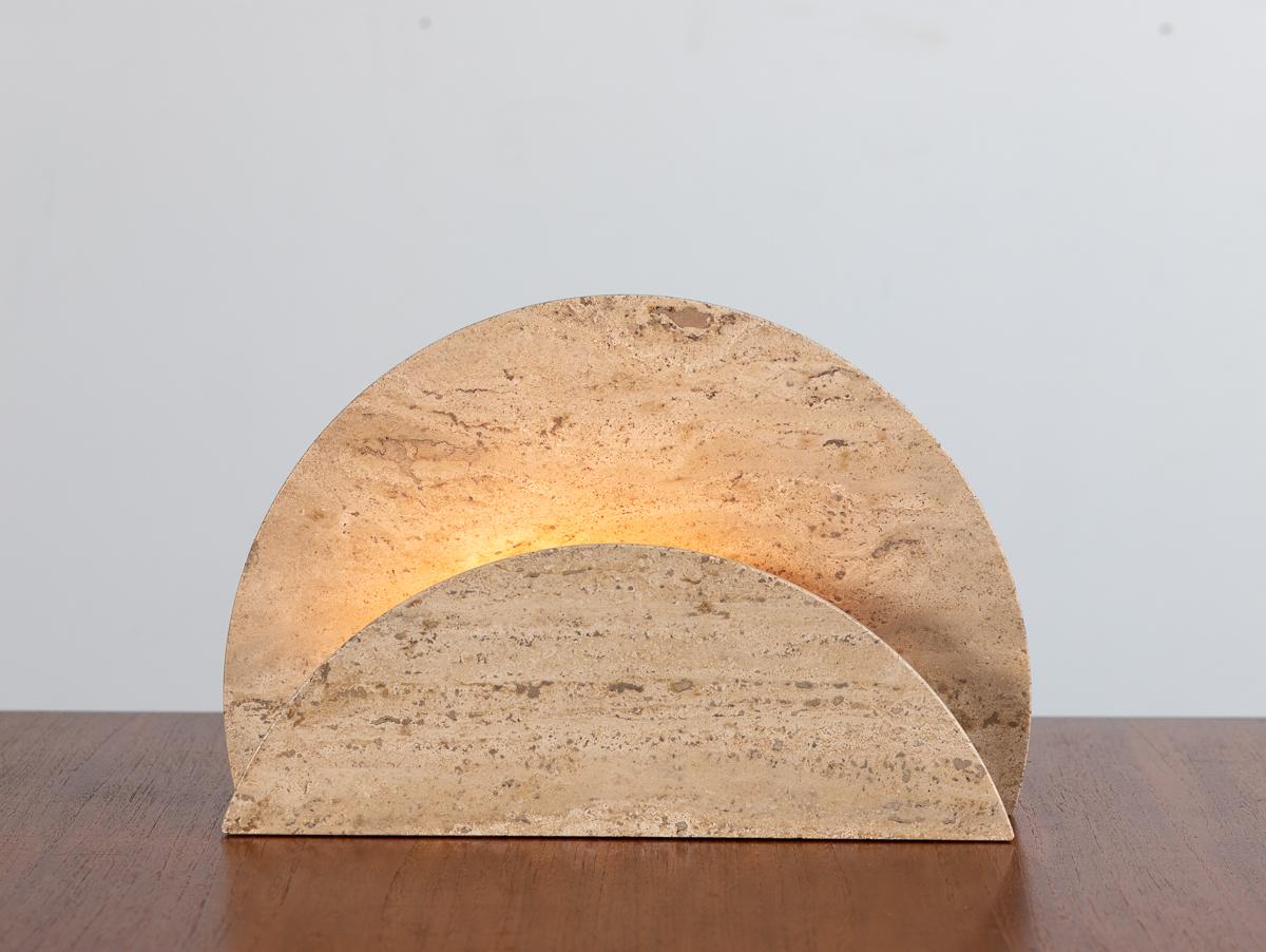 Italian Modern Travertine Table Lamp by Piero Passeri  For Sale 3