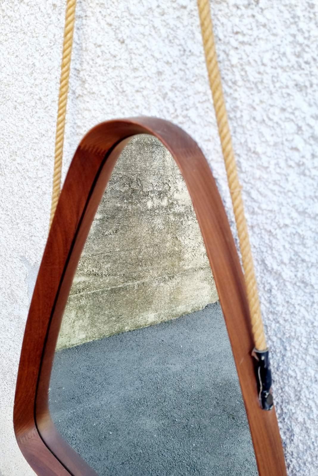 Italian Modern Triangular Mirror by Franco Campo and Carlo Graffi, Italy 60s For Sale 2