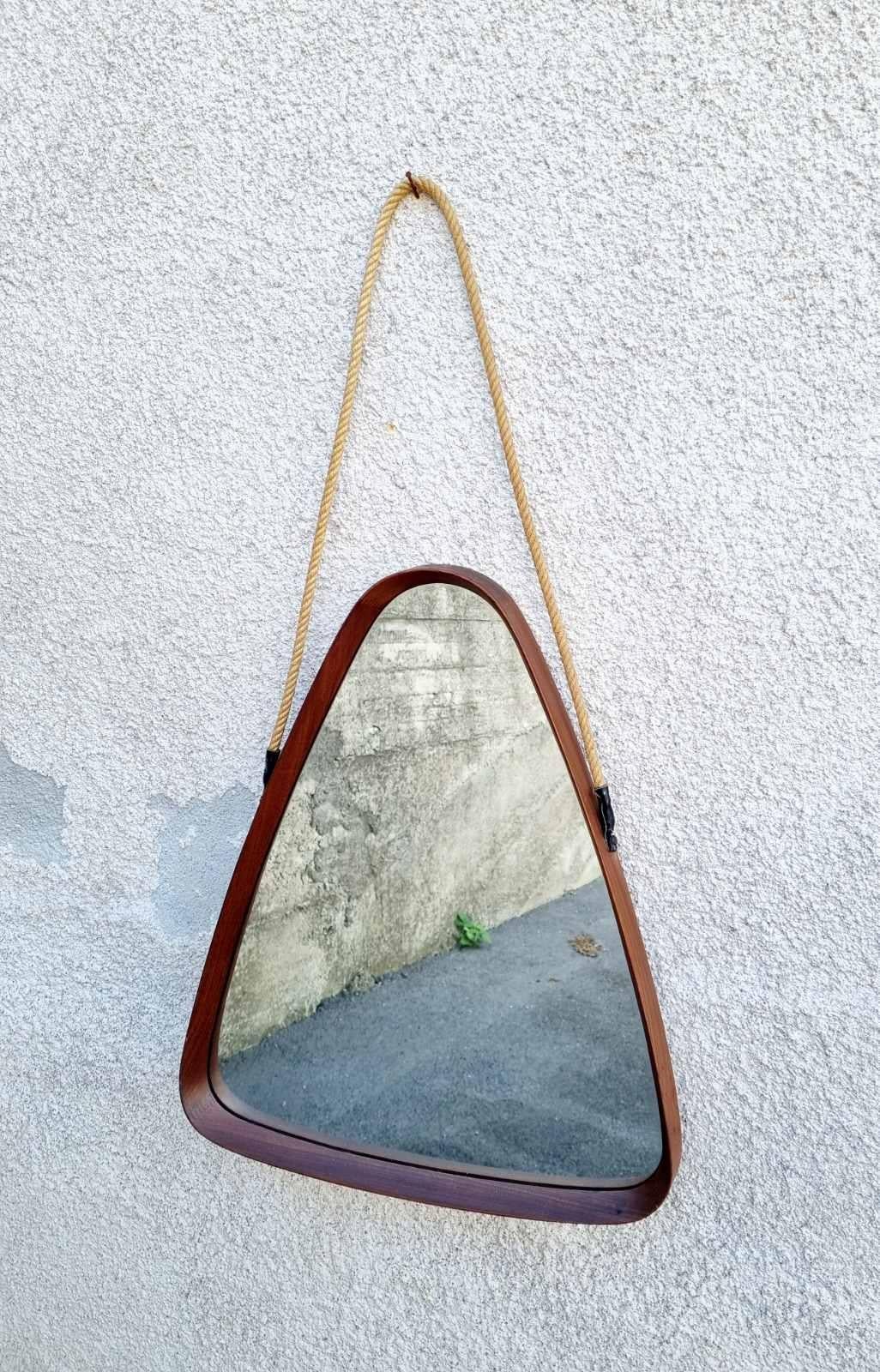 Italian Modern Triangular Mirror by Franco Campo and Carlo Graffi, Italy 60s For Sale 3