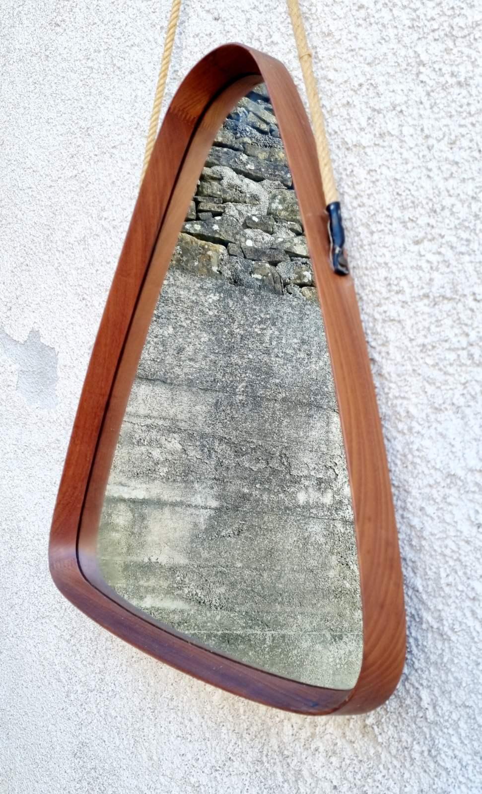 Italian Modern Triangular Mirror by Franco Campo and Carlo Graffi, Italy 60s For Sale 4