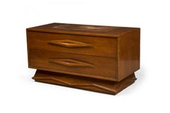 Italian Modern Two Drawer Bedside Table / Night Stand, manner of Gio Ponti