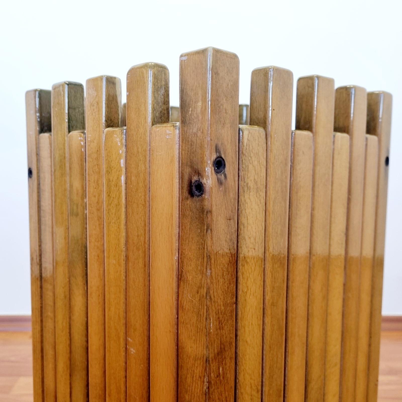 Wood Italian Modern Umbrella Stand Designed by Ettore Sottsass for Poltronova, Italy For Sale