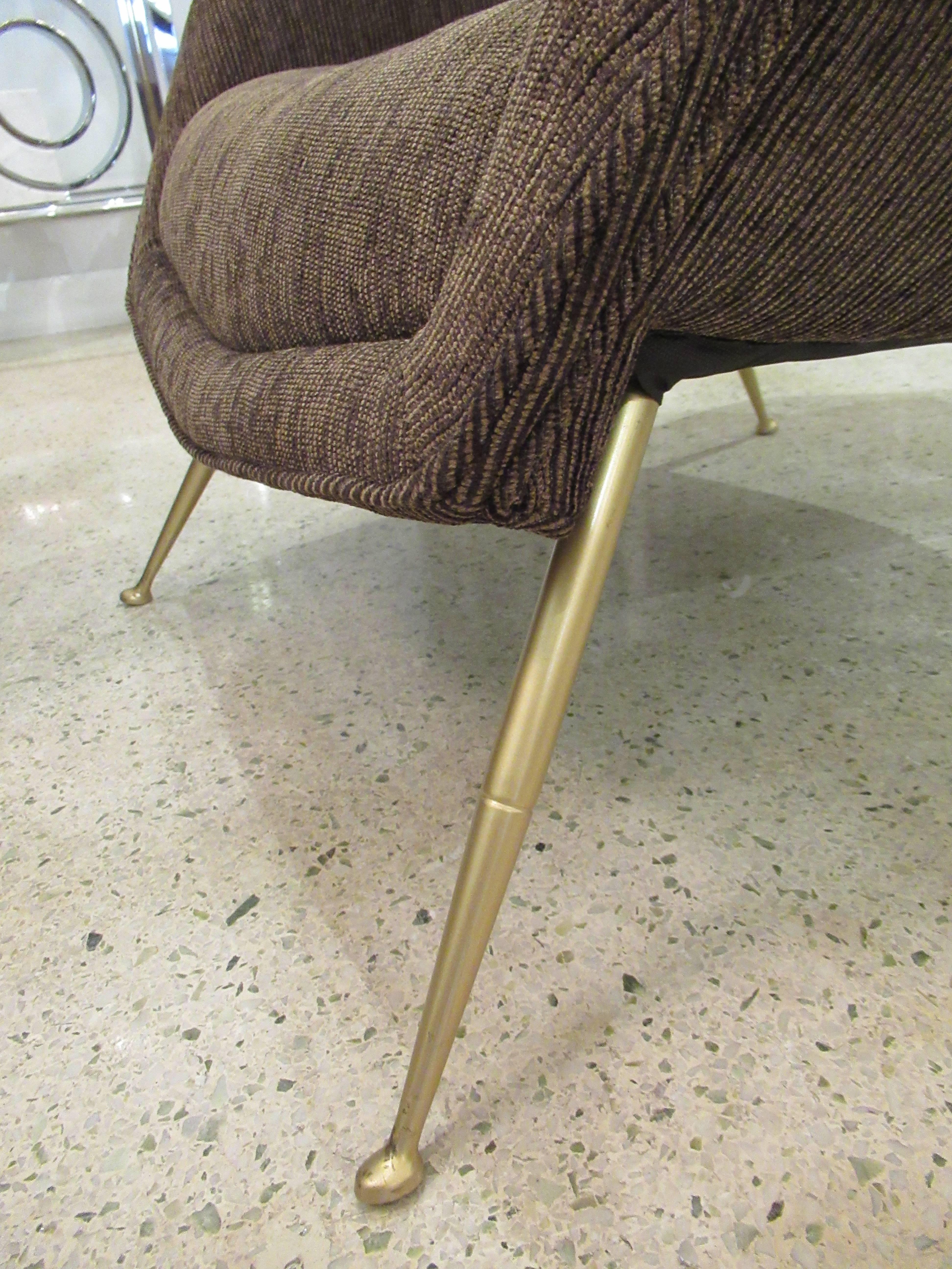 Italian Modern Upholstered Armchair, Carlo di Carli, 1950's For Sale 3