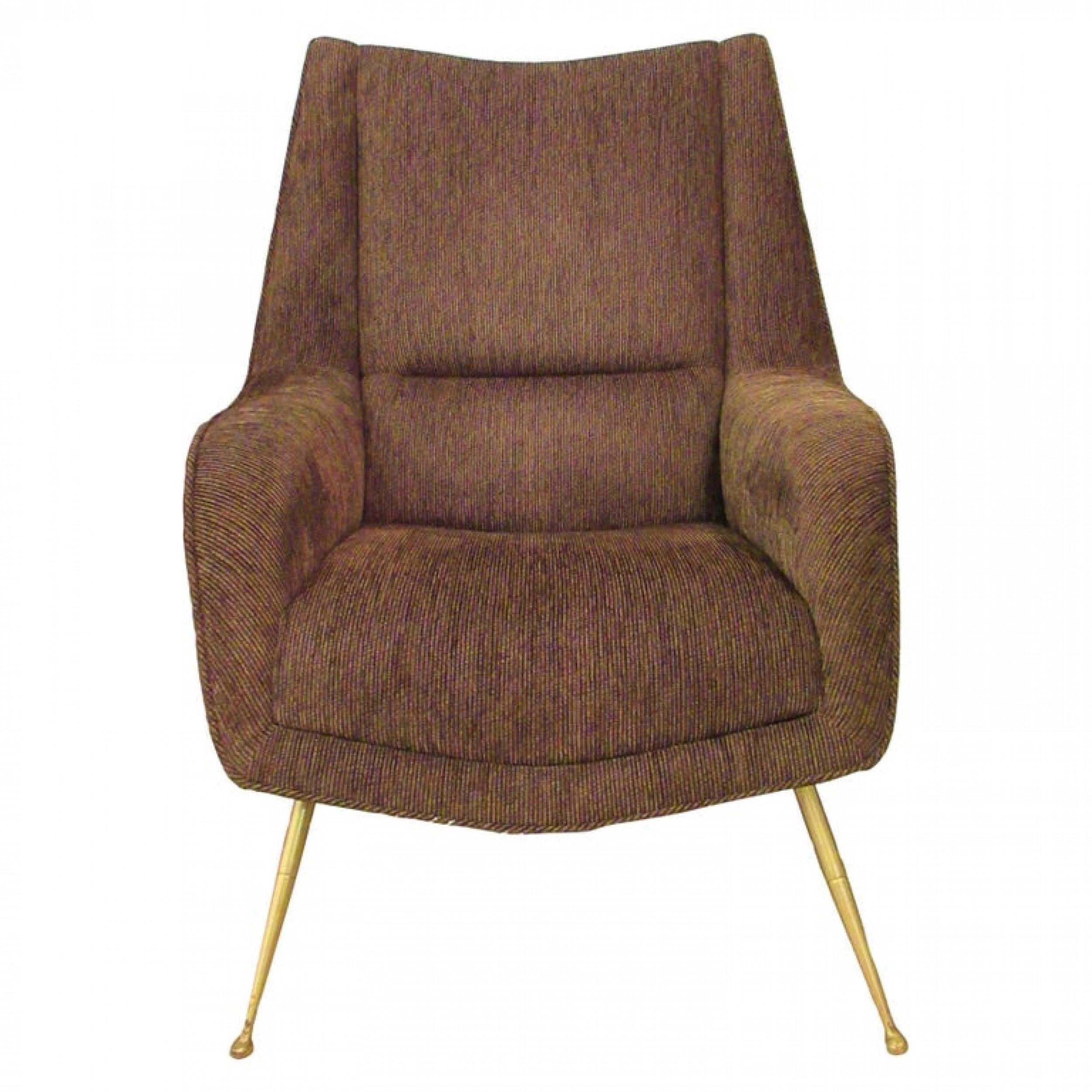 Italian Modern Upholstered Armchair, Carlo di Carli, 1950s