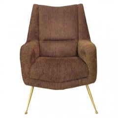 Italian Modern Upholstered Armchair, Carlo di Carli, 1950s