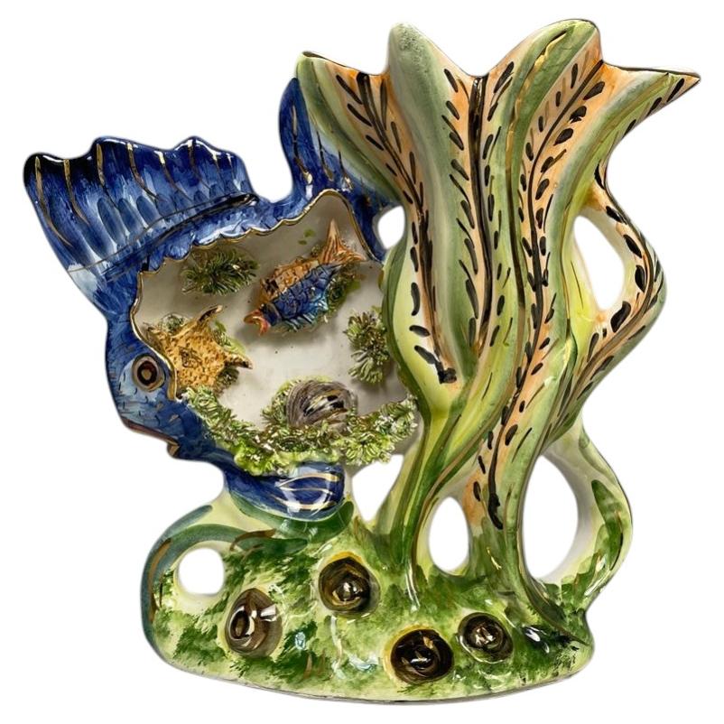 Italian modern vase in glazed ceramic, 1960s For Sale