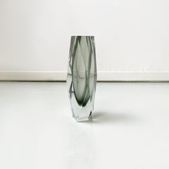 Italian Modern Vase in Grey Murano Glass from the I Sommersi Series, 1970s