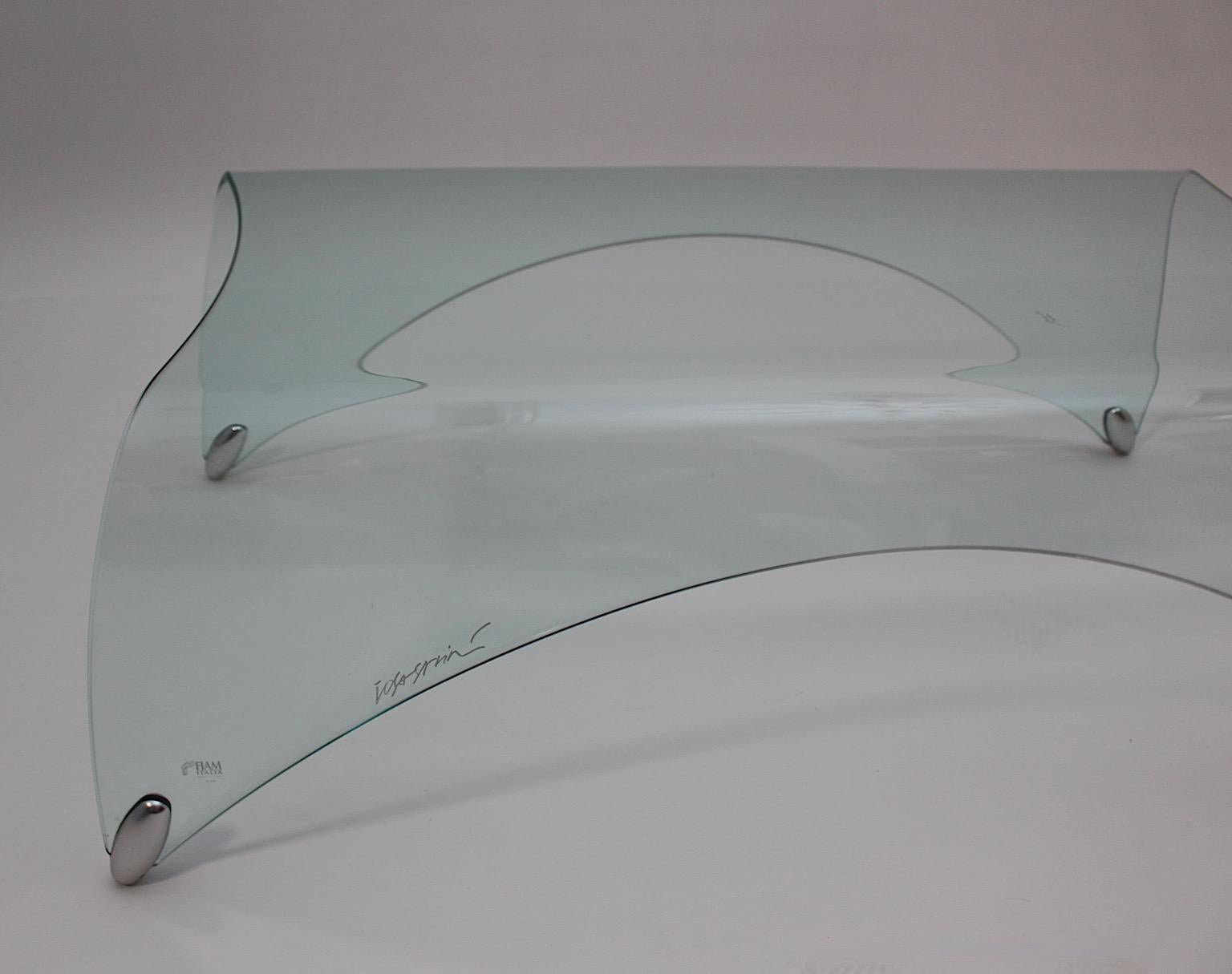 Table de canapé italienne moderne en verre transparent Genio Massimo Ghini Italie 20e en vente 4