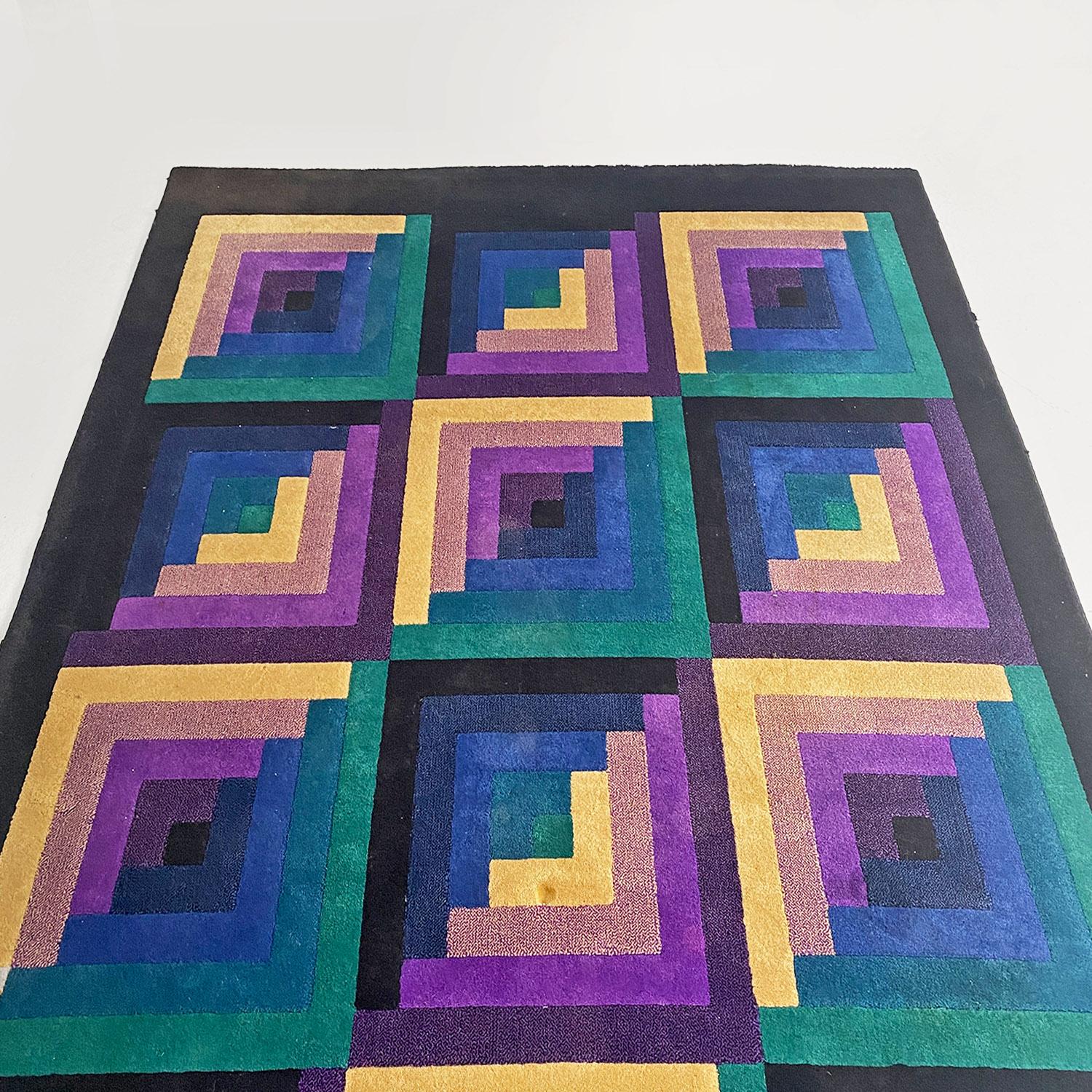 Italian modern virgin wool carpet geometric pattern by Missoni, T&J Vestor 1980 For Sale 4