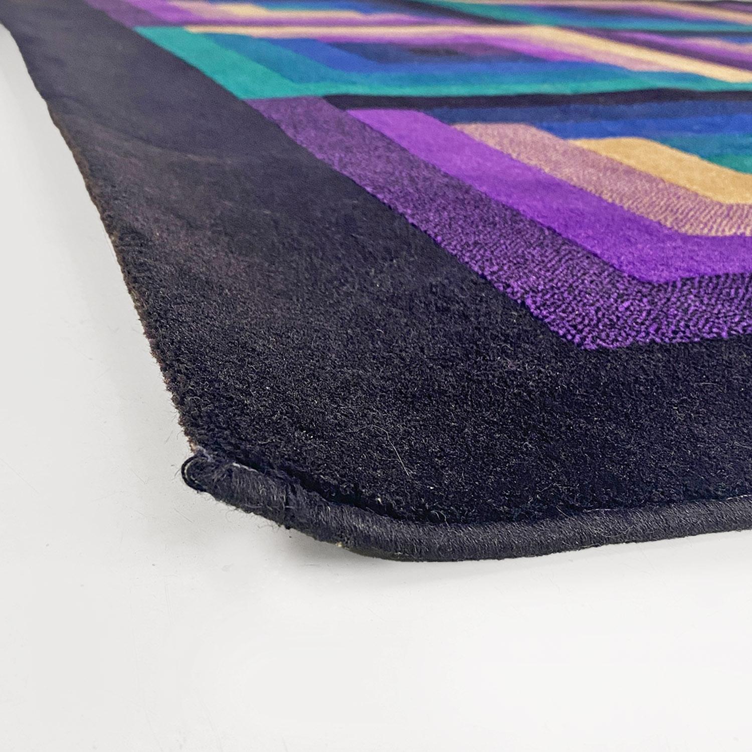 Italian modern virgin wool carpet geometric pattern by Missoni, T&J Vestor 1980 For Sale 8