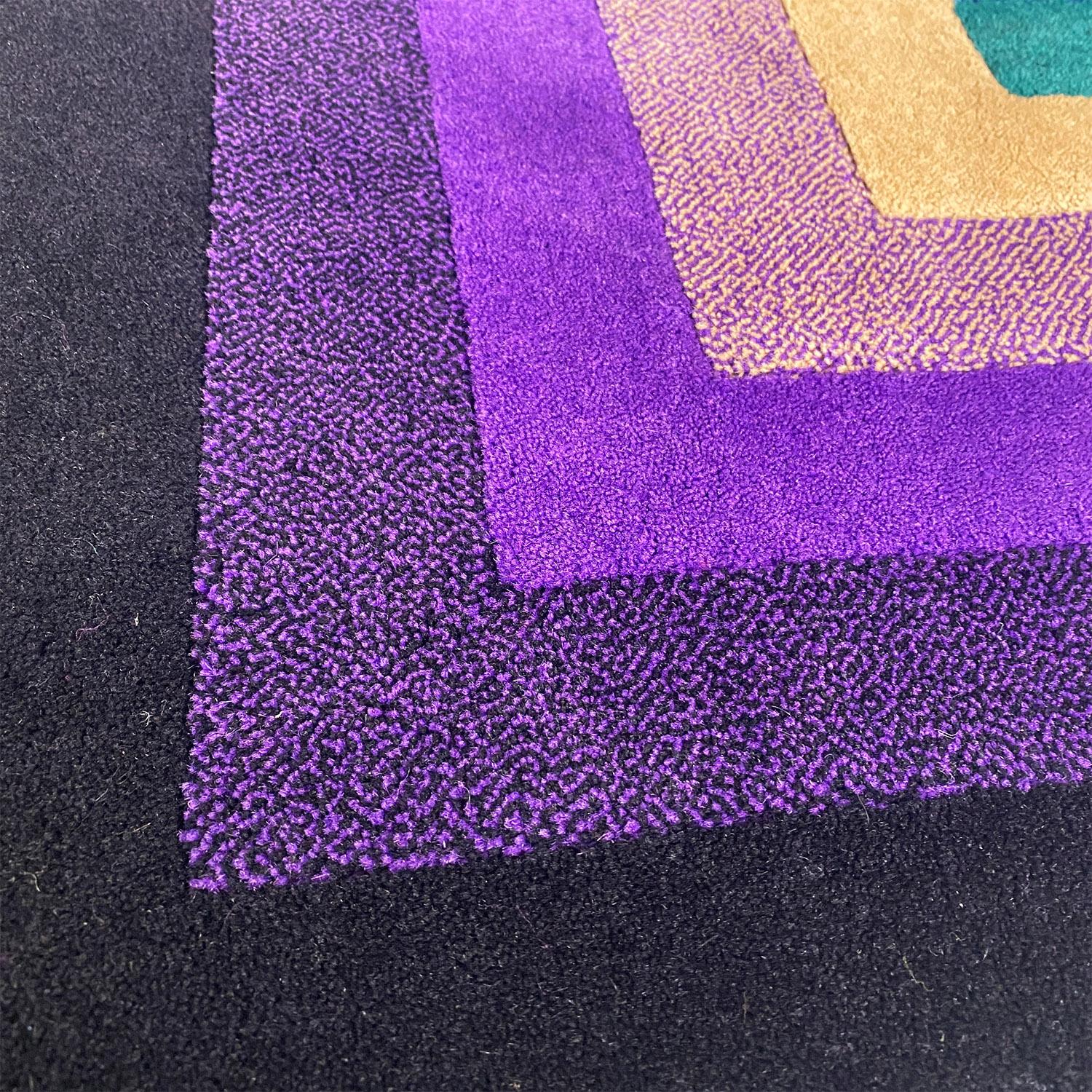 Italian modern virgin wool carpet geometric pattern by Missoni, T&J Vestor 1980 For Sale 10