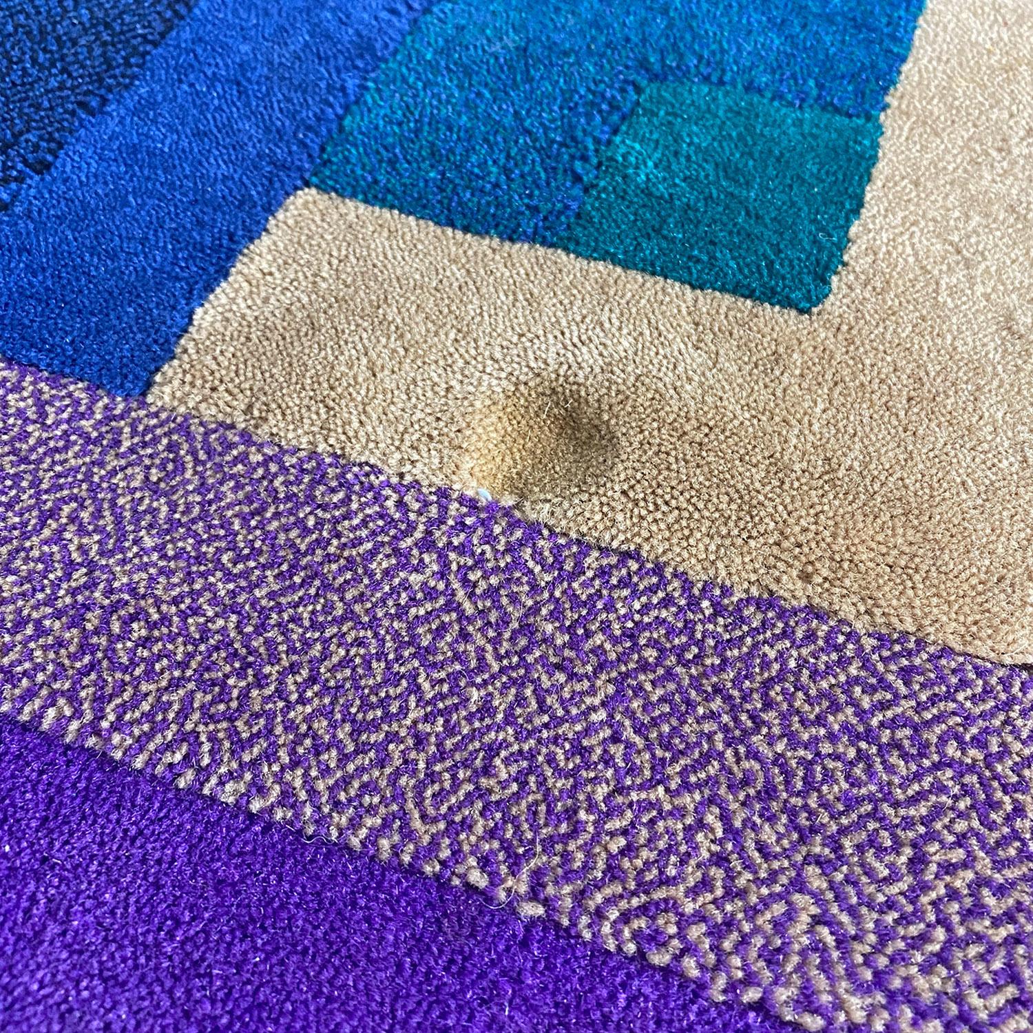 Italian modern virgin wool carpet geometric pattern by Missoni, T&J Vestor 1980 For Sale 12