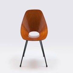 Vittorio Nobili Walnut Plywood & Brass 'Medea' Chair