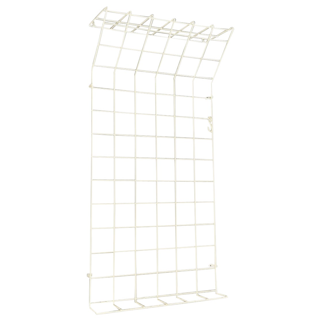 Italienischer Moderner Wandkleiderbügel mit Hut und Umbrella Stand Weißer Metallstab 1970 im Angebot