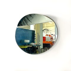 Italian Modern Wall Mirror with Crease by Hiroyuki Toyoda for Simon Gavina, 1982