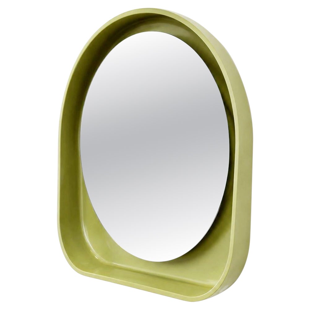 Italian Modern Wall Mirror with Neon Light, Italy 70s