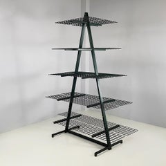 Italian modern Wall o self-supporting bookcases in dark green metal, 1980s