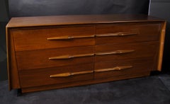 Italian Modern Walnut 6 Drawer Dresser, Melchiorre Bega