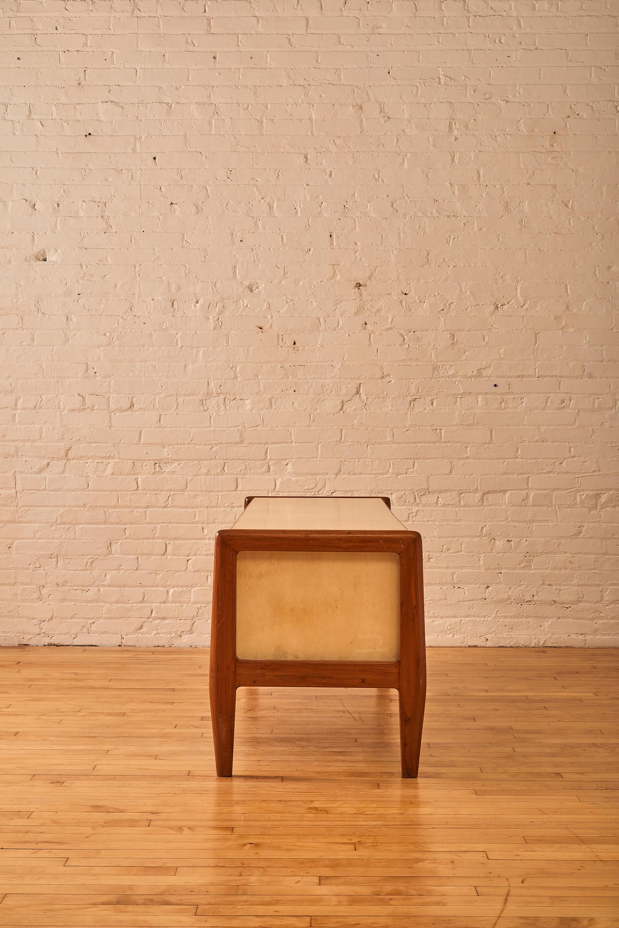 20th Century Italian Modern Walnut and Parchment Sideboard