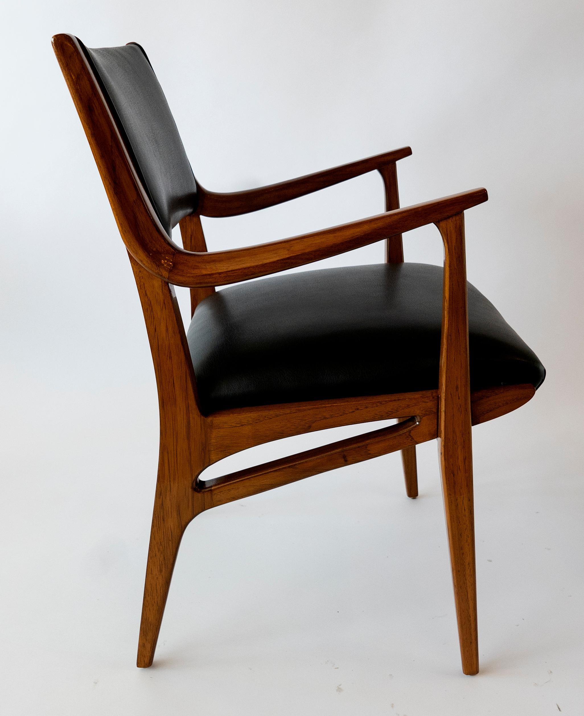 Mid-Century Modern Italian Modern Walnut Armchair, Attributed to Franco Campo and Carlo Graffi For Sale