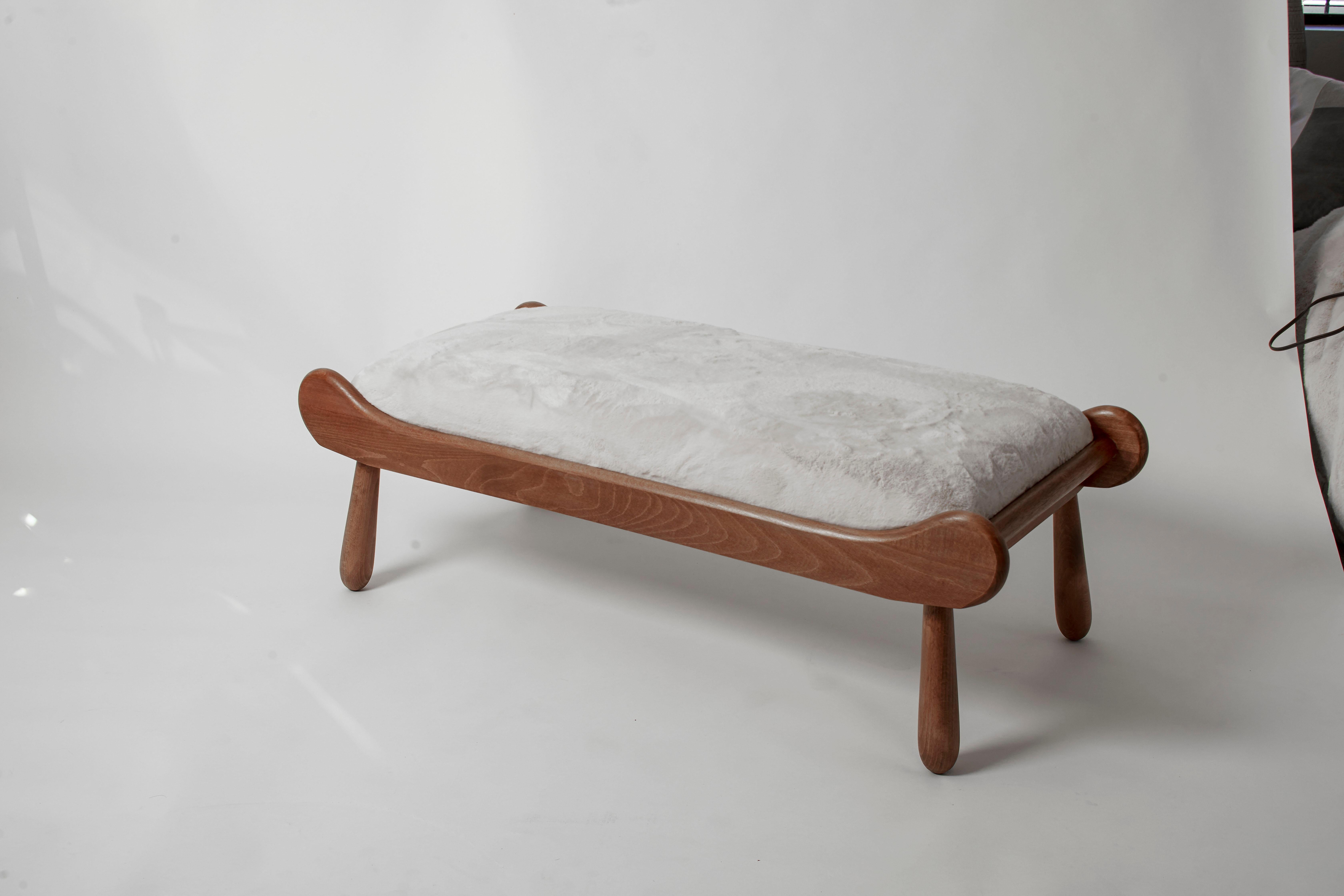 Contemporary Italian Modern Walnut Bench/ Day Bed For Sale