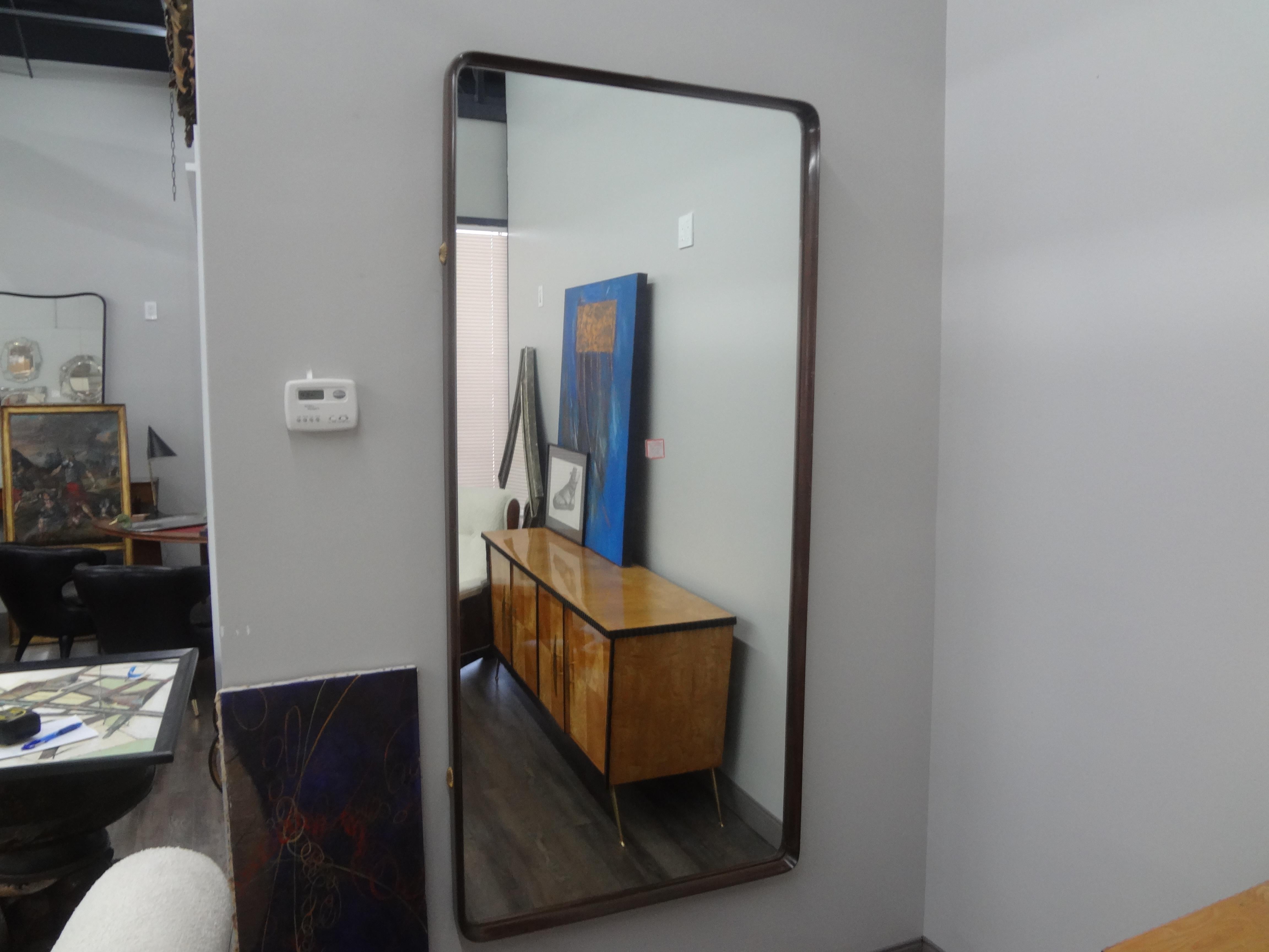 Italian Modern Walnut Mirror Inspired By Ico Parisi For Sale 4