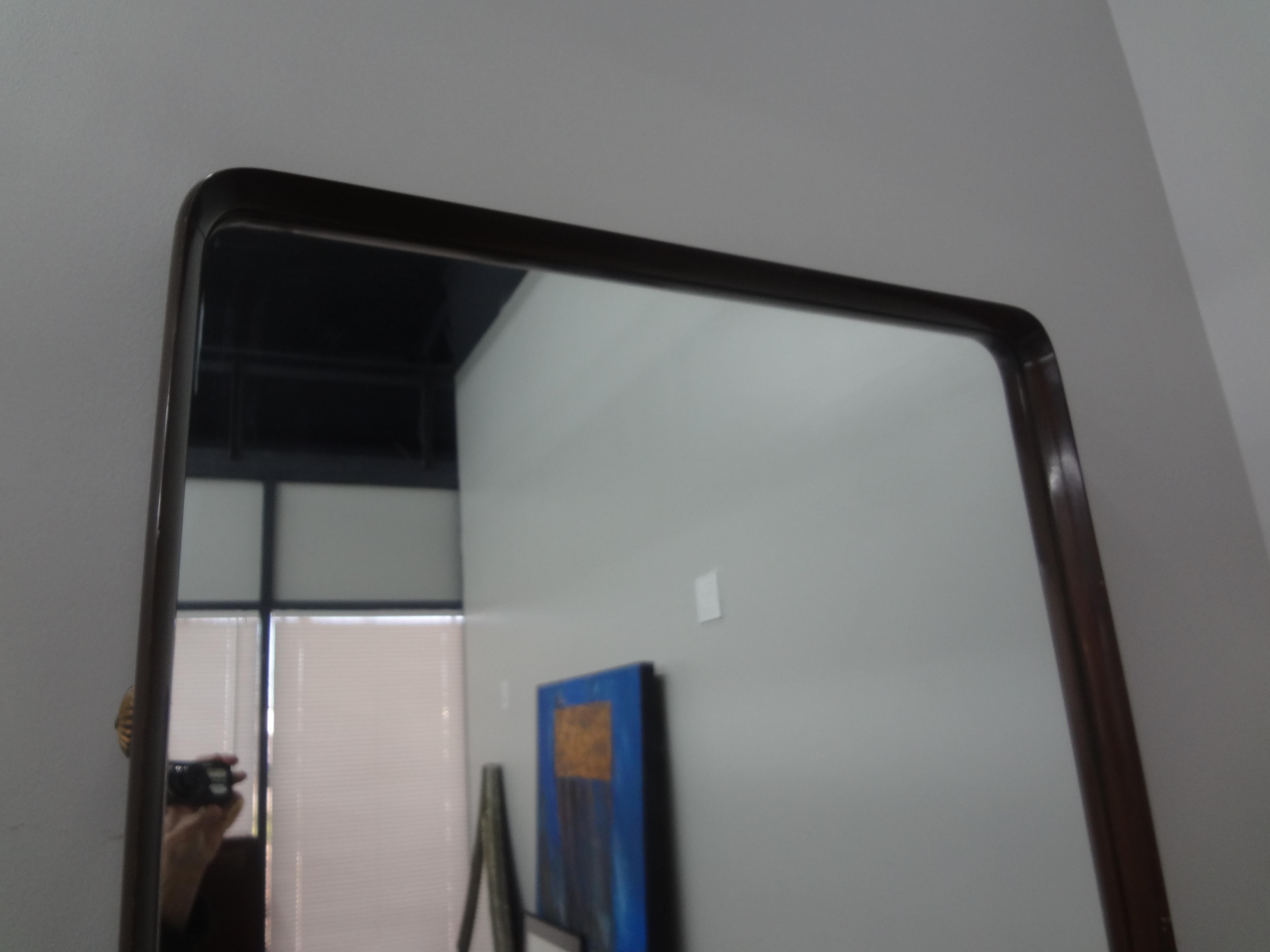 Italian Modern Walnut Mirror Inspired By Ico Parisi For Sale 5