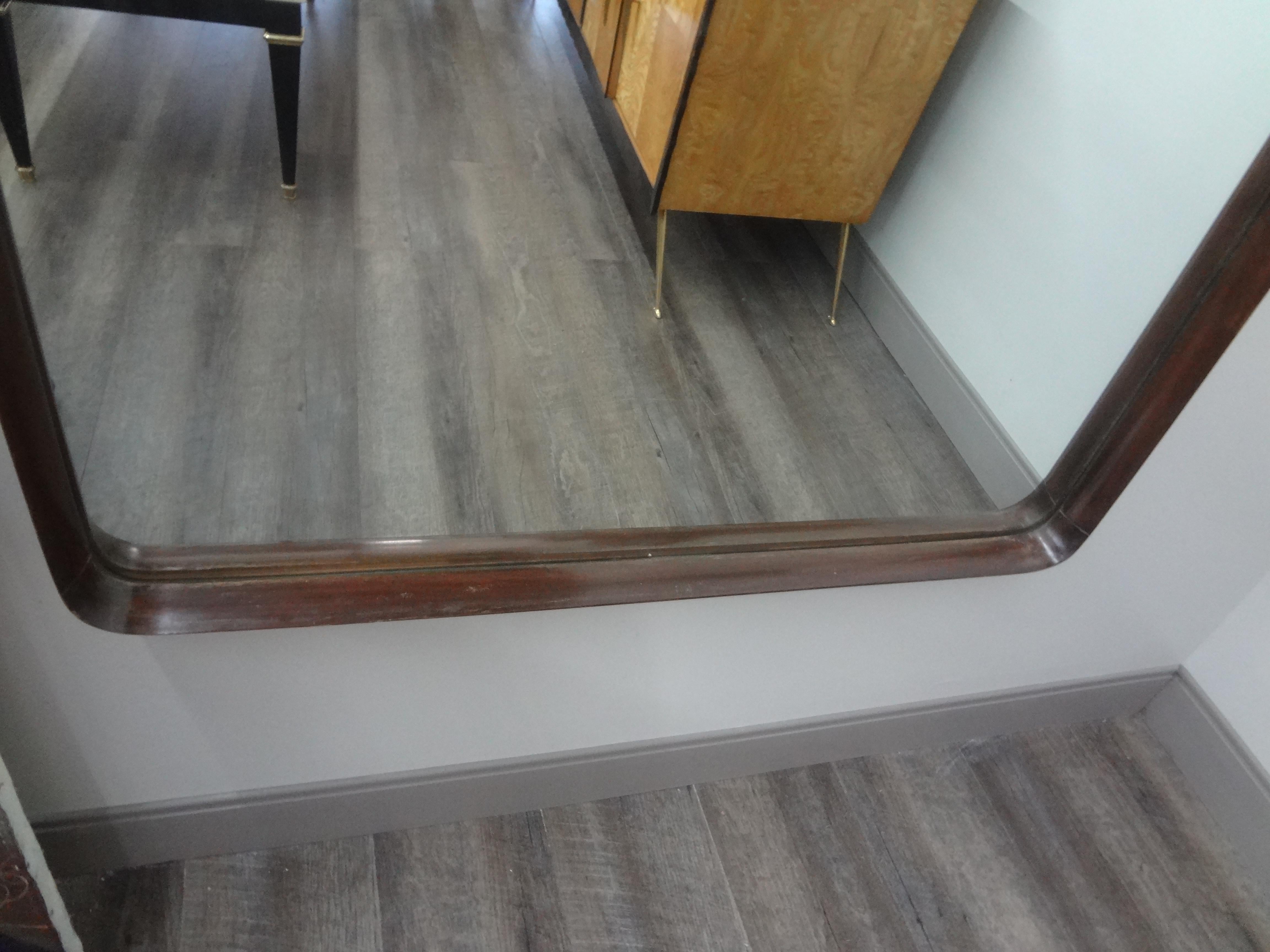 Italian Modern Walnut Mirror Inspired By Ico Parisi In Good Condition For Sale In Houston, TX