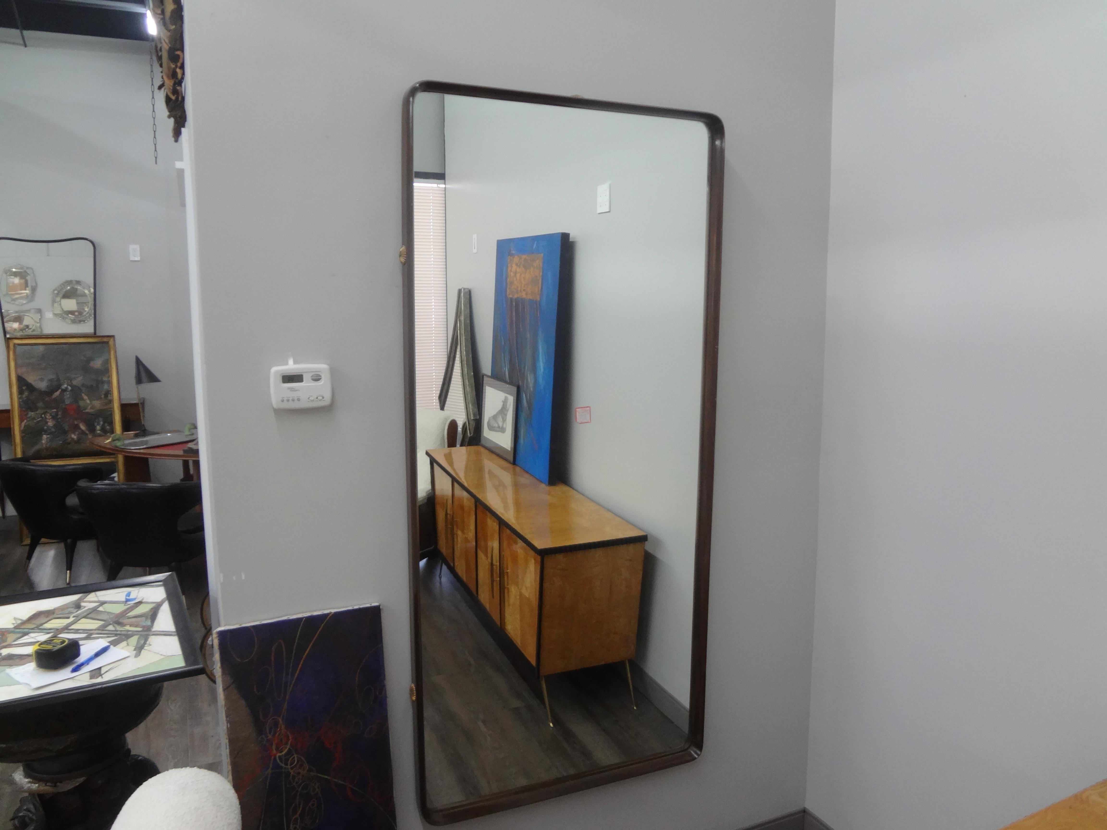 Italian Modern Walnut Mirror Inspired By Ico Parisi For Sale 1