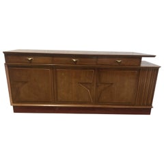 Italian Modern Walnut Room Divider/ Buffet/ Credenza, Vittorio Dassi