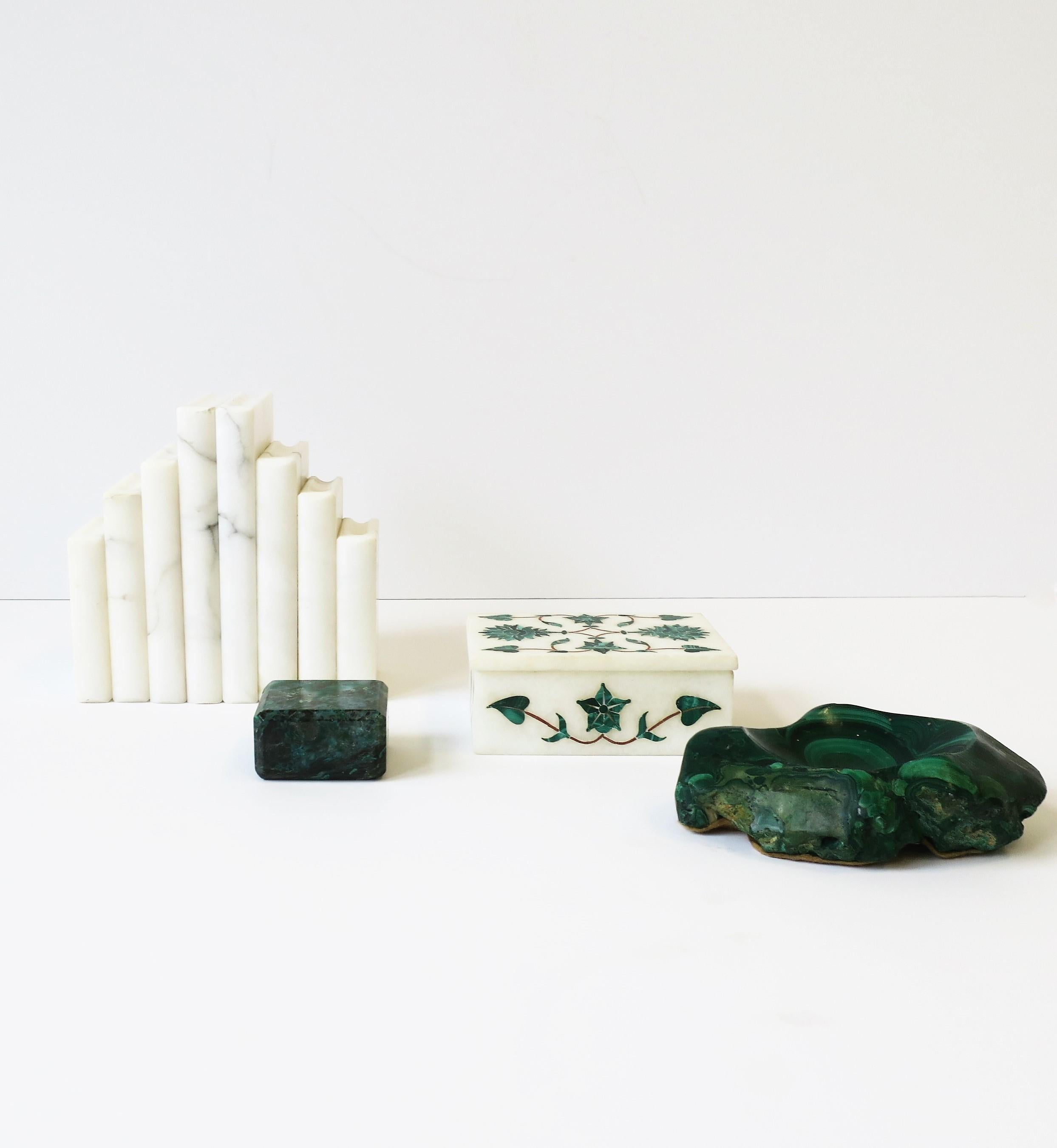 Italian Modern White and Black Marble 'Book' Bookends, Pair 3