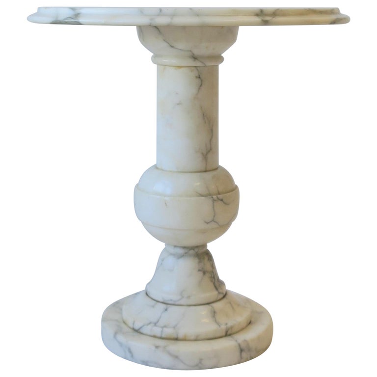Italian White and Black Marble Round Side Table For Sale at 1stDibs italian marble black and