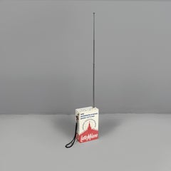 Italian modern white and pink plastic portable radio by Latte Milano, 1980s